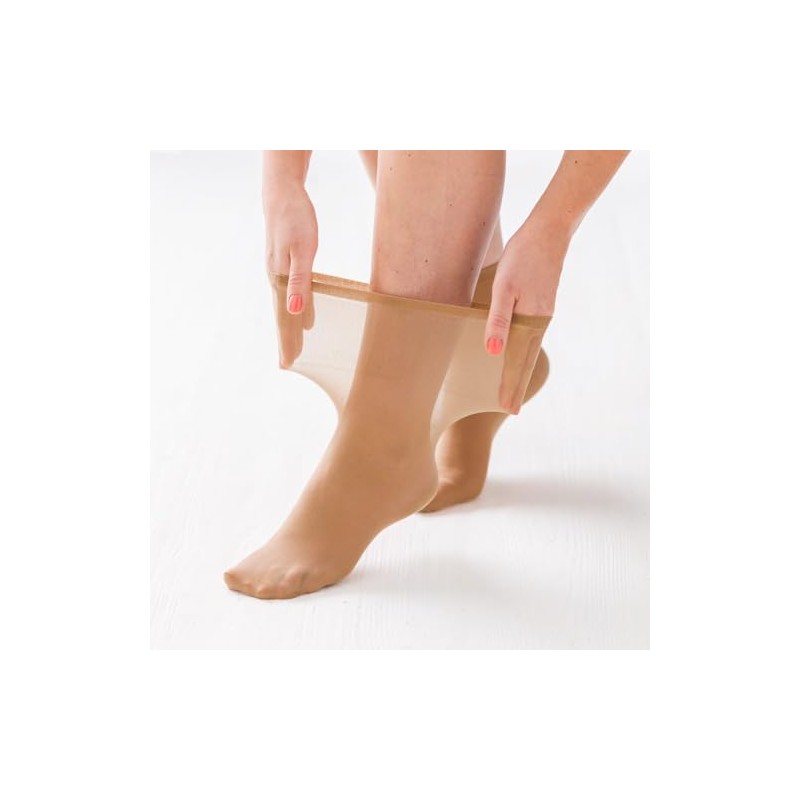 Cosyfeet Ultra‑Roomy Softhold® Ankle Highs 30 Denier - Natural -