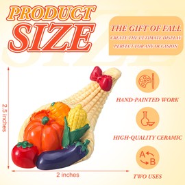 Weysat Thanksgiving Cornucopia Decorations Mini Cornucopia Centerpieces Resin Fall Harvest Table Decorations Thanksgiving Bounty Gifts for Fall Autumn Dining Home Office Table Dishes Plates Decor