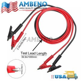 Cahuczlhoz Alligator Clips Electrical Test Leads Set, 15A Jumper Wires Heavy Duty with Prot