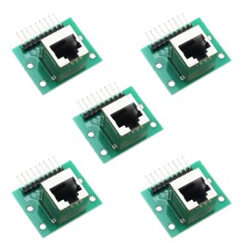 5Pcs RJ45 Network Port Adapter,8-pin Breakout Board Kit with PCB Board and Pin Headers, for Ethernet DMX-512 RS-485 RS-422 RS-232