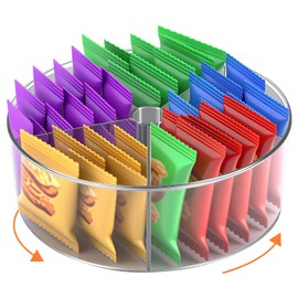 11.8" Lazy Susan Turntable Organizer, Clear Acrylic Spinning Shelf with Raised Edge - 360° Rotating for Fridge, Cabinet, Counter - Storage for Spices, Cosmetics, Food (5-Sections)