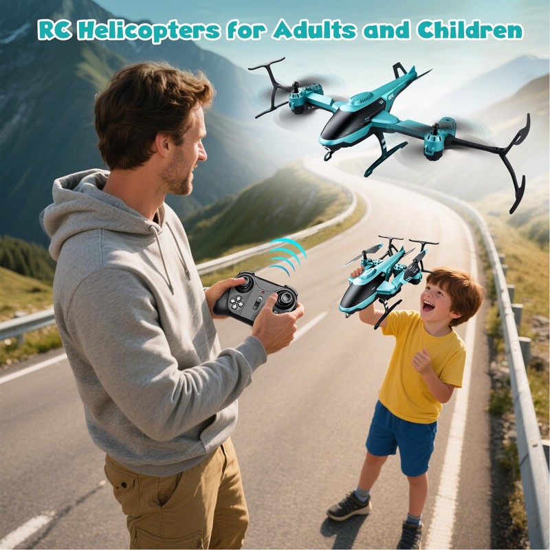 PATEMZON Helicopter Remote Controlled, 2.4GHz RC Helicopter, 360° Flip, Foldable