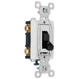 Legrand Pass & Seymour CS15AC3BKCC8 15 Amp 120/277V Commercial Specification Grade Toggle Switch, 3-Way, Side Wire, Black (1 Count)