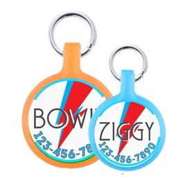 Bowie Ziggy Stardust Lightning Bolt Quiet & Lightweight Eco-Friendly Pet ID Tag
