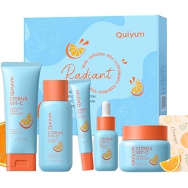 QUIYUM Citrus Vitamin C Skincare Set (5-Piece) – Facial Care Routine Kit