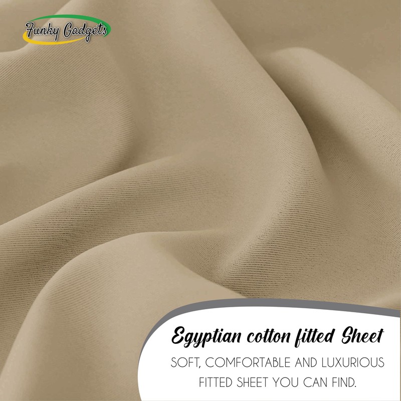 funky gadgets king size Deep fitted sheets Beige 100% egyptian