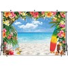 Msocio 10x8ft Polyester Summer Beach Seaside Backdrop Hawaiian Tropical Palm