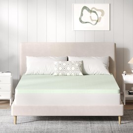 Novilla Mattress Topper Queen, 3-Inch Gel Memory Foam Mattress Topper for Cool Night Sleep & Pressure Relief, Queen Mattress Topper in a Box, CertiPUR-US Certified Foam, Green