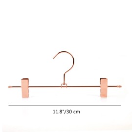 Better to U Stackable Shiny Copper/Gold Metal Pants Hanger, Rose Gold Skirt Trousers Hanger Add-on Hook, Space-Saving Hanger with Non-Slip Adjustable Clips for Jeans Slacks Boutique (20, Copper)