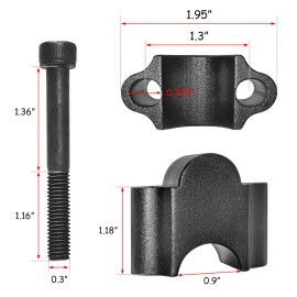 MOFUN Black Handlebar Riser 7/8" 30mm Height For Suzuki Kawasaki ATV Dirt Bike