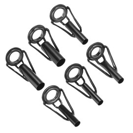 PATIKIL 3.0-6.5mm Fishing Rod Tip Repair Kit, 6pcs Stainless Steel Pole Ring Guide Replacement for Saltwater Freshwater Fishing, Black