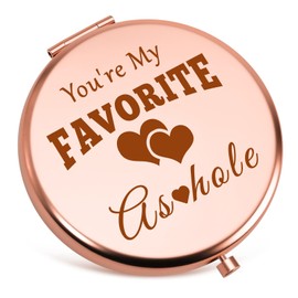 Friendship Gift for Women Compact Makeup Mirrors Funny Gifts for Women Sister Bestie Christmas Anniversary Birthday Gifts for Her Best Friend Girlfriend Wife Folding Makeup Mirror Rose Gold