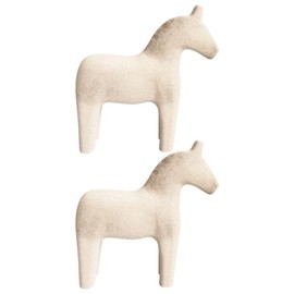 HOODANCOS Unfinished Wooden Dala Horse Figurine 2pcs Swedish Dalecarlian Horse Statue Blank Wooden Horse Sculpture for Kids DIY Painting Toy Mosaic Crafts