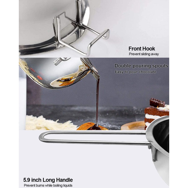 1000ML Double Boiler Pot with 2200ML Stainless Steel Pot and