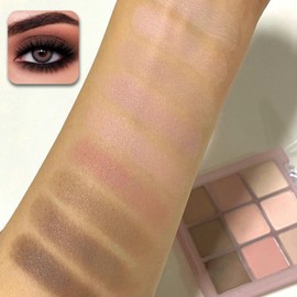 9-Color Matte Eyeshadow Palette – Creamy & Blendable Formula, Nude, Brown & Pink Tones, Long-Lasting Eye Makeup for Daily & Evening Looks, Includes Brushes