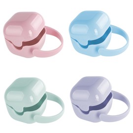 Abaodam 4pcs Portable Pacifier Holder Case Soother Storage Box for Travel Compact Dustproof Design for Newborn Pacifiers Mixed Colors Material