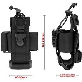 WMM Tactical Radio Holder Case Molle Radio Pouch Military Heavy Duty Radios Holster Bag for Two Ways Walkie Talkie Compatible with Bags/Packs/Duffels by WMM (Black)