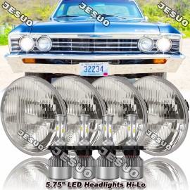 JESUO Round 5.75" 5-3/4" LED Hi/Lo Headlights for Ford Ranchero Gran Torino 1965-1976