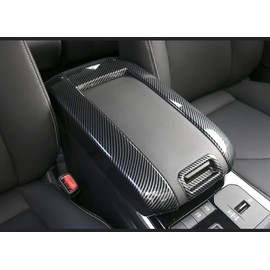 ERIDANUS Auto Accessories Fit for Highlander L LE XLE XSE Bronze Edition Limited Platinum Hybrid 2025-2020 Center Console Armrest Storage Box Trim Cover (Carbon Fiber Style) ABS 2 PCS