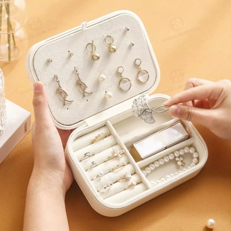 Dolores Caja De Joyería Pulseras Anillos Portátil Organizador Joyas