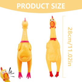 Xugoox 6Pcs Screaming Chickens, Squeaky Rubber Chickens Novelty Chicken Noisemaker Novelty Gadget Toys for Dogs Pets
