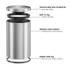 LEASYLIFE Brushed Nickel Bathroom Trash Can,Stainless Steel Garbage Can with