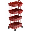 Simple Houseware 4-Tier Multifunctional Rolling Utility Cart with Hanging Buckets,