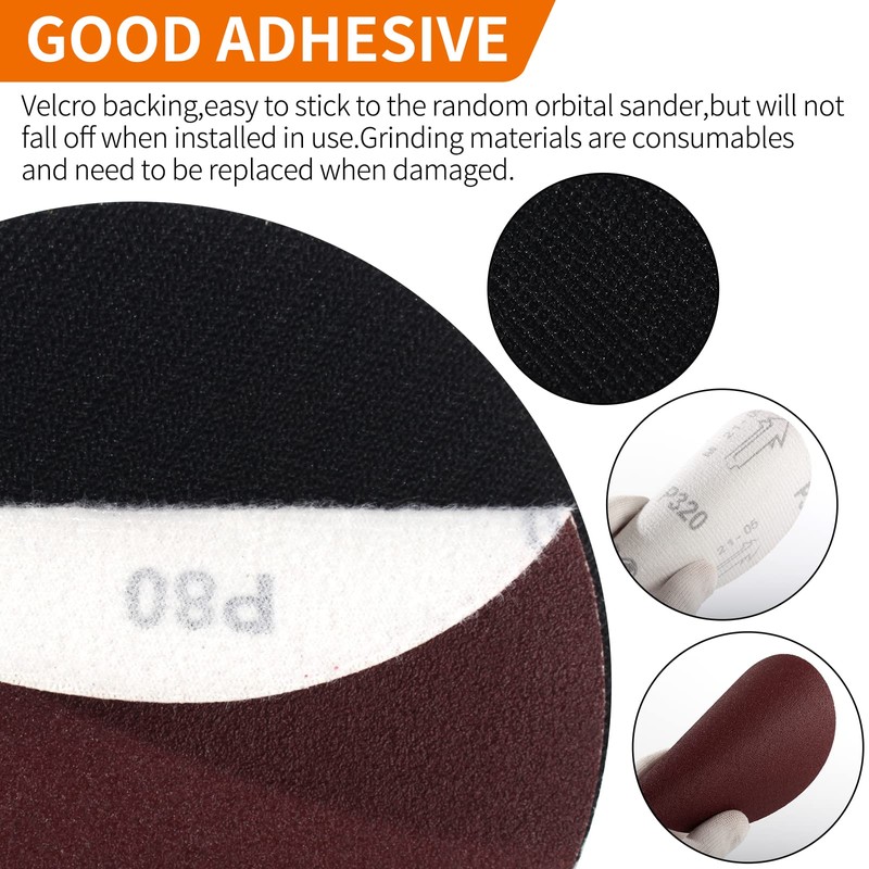 Pomsare Sanding Disc 125 M14 Including Grinding Attachment for Angle