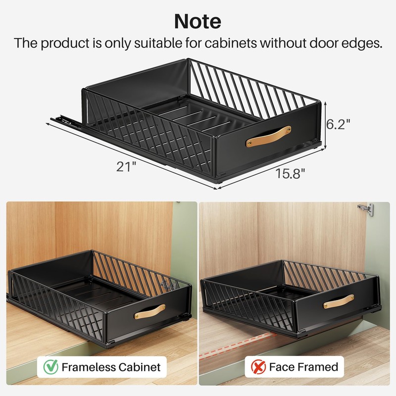 Pull out Cabinet Organizer Fixed with Adhesive Nano Film,Heavy Duty