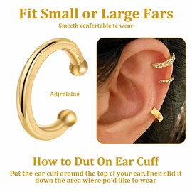 Katslyn 6Pcs Ear Cuff No Piercing,Gold Clip on Earrings,Clip on Earrings Women Non Pierced,Adjustable Gold Clip on Earrings Women,Fake Earrings Suitable for Women and Girls Valentine's Day Gifts