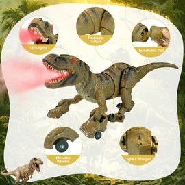 [Live only]Remote Control T-rex with big car wheels, best gift for boy and girl, birthday gift idea, Electric & remote control toy animals