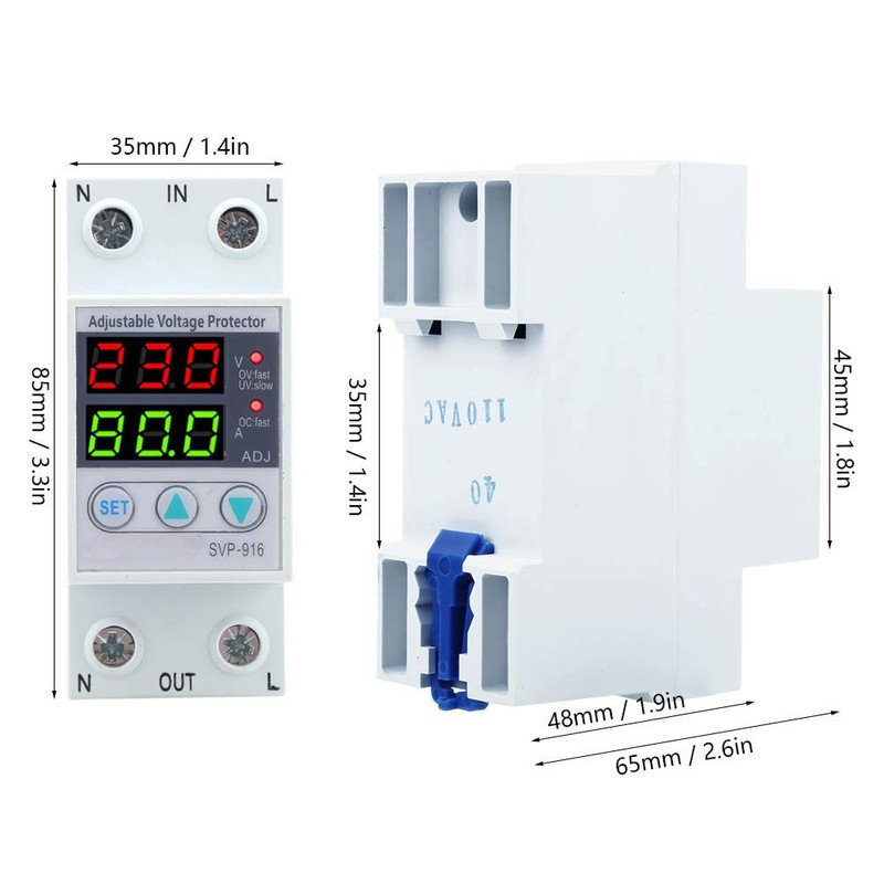 SVP‑916 Protector de Sobrevoltaje y bajo Voltaje de 100‑130 VCA
