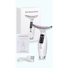 7-Color LED Facial & Neck Massager – Heated Vibration Face Lift Device with Microcurrent for Skin Tightening & Brightening