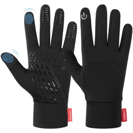 Lapulas Cycling Gloves Touchscreen Gloves Men Women Windproof Running Gloves Non-Slip Sports Gloves Warm Winter Gloves for Jogging Running Cycling etc, Black(01)