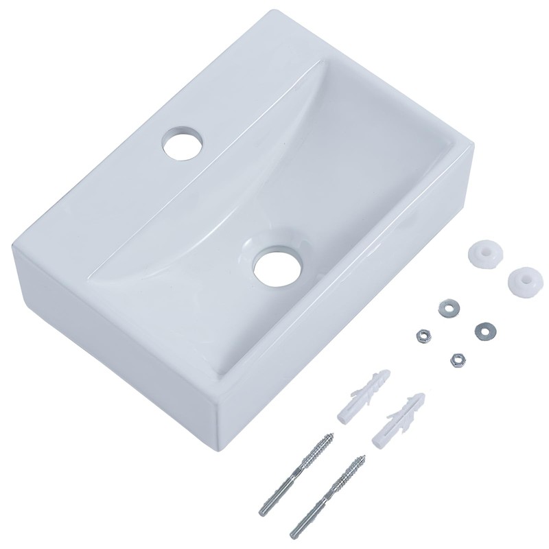 SHACO 14x10 Inch Wall Mount Bathroom Sink, Small Bathroom Sink