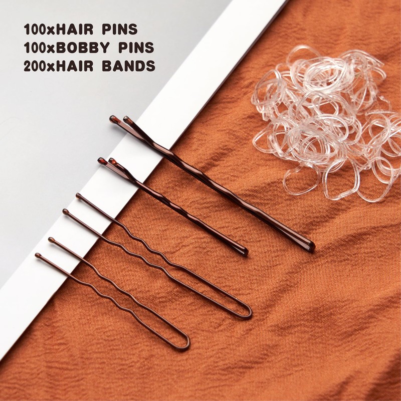 400 PCS Bobby Pins Hair Pins Kit - 100 Brown,
