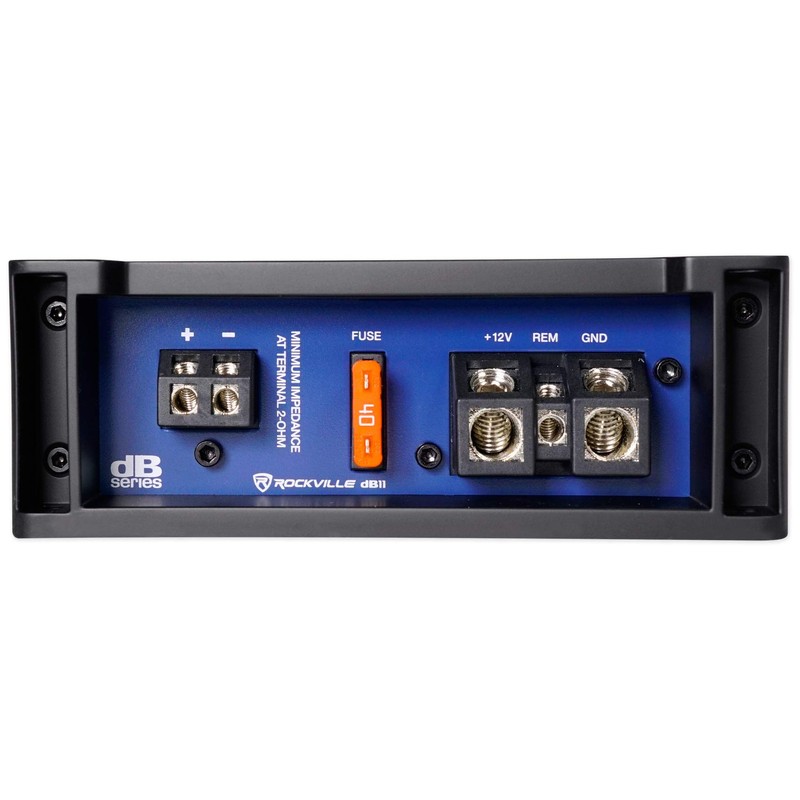 Rockville dB11 1400W Peak/350W RMS Mono 2-Ohm Class-D Car Amplifier,