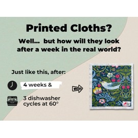 Grünschloss Art Printed Dish Cloths Original William Select (5 x Set) Unique Design Dish Cloths Washable Cellulose & Cotton Cleaning Cloths & Cleaning Cloths Absorbent & Sustainable