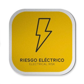 NEON ESTUDIO | Señalética Alulux Riesgo Eléctrico | Letrero de Aluminio Compuesto 3 mm - Elegante y Duradera para Interiores y Exteriores - Instalación Sencilla - 20x20 cm - Ideal para Oficinas y Negocios
