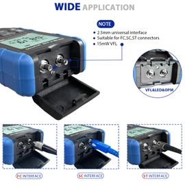 5-in-1 Fiber Optic Cable Tester, Portable Optical Power Meter with Fiber Optic Light, FC/SC/ST Universal Interface