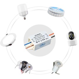 HHTUN 12V Power Supply 12W LED Driver Waterproof IP67,100V-265V AC to 12V DC Suitable for Various Low-Voltage Lamps Such as Strip Lights and line Lights, Small Size, Easy to Connect (2-Pack)