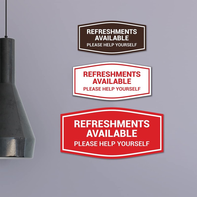 Fancy Refreshments Available Please Help Yourself Sign (Black) - Small