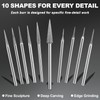 3/32" Marathon-IV Micromotor Tapered Diamond Burr Bits, Cone Point Diamond