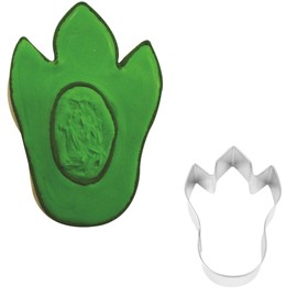 R&M Dinosaur Foot 4" Tinplated Cookie Cutter, Silver