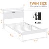Elephance Twin Bed Frames with Charging Station and Storage Headboard,