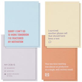 Juvale Soft Cover Notepads - Demotivational Notes & Funny Sayings - Quote Notepads for Office - Team Gifts & Funny Office Supplies - Pack of 8, 4.25 x 5.5 in, Multicolor