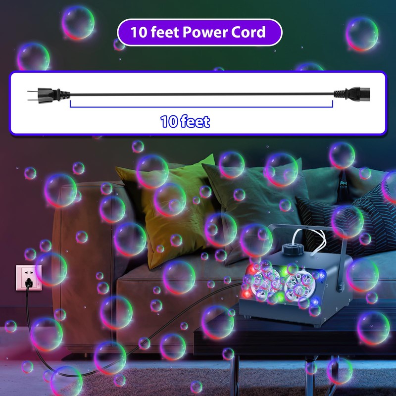 Yunova LED Bubble Machine with Remote Control, 50,000 Bubbles Per