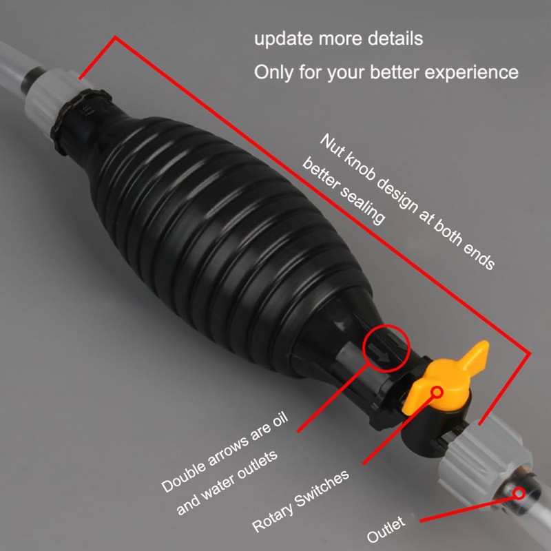 Gas Siphon Pump for Gasoline with 6.5FT Siphon Hose, Manual