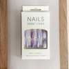 Silver Purple Press on Nails Square Medium Fake Nails With