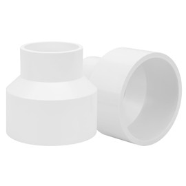 2Pack 3" x 2" PVC DWV Reducer Coupling Adapter (Socket x Socket) Schedule 40 PVC DWV Slip Reducing Coupling Pipe Fittings, PVC Increaser/Reducer Coupling for Home Sewer Plumbing